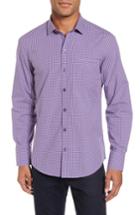 Men's Zachary Prell Pawlata Slim Fit Check Sport Shirt - Purple