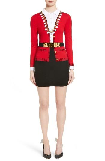 Women's Moschino Trompe L'oeil Suit Print Dress