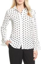 Women's Vince Camuto Flutter Cuff Polka Dot Blouse