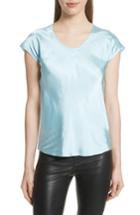 Women's Helmut Lang Bias Cut Satin Top - Blue