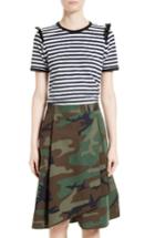 Women's Harvey Faircloth Ruffle Trim Sailor Stripe Tee