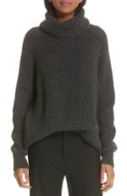 Women's Nili Lotan Anitra Rib Knit Turtleneck Sweater - Grey