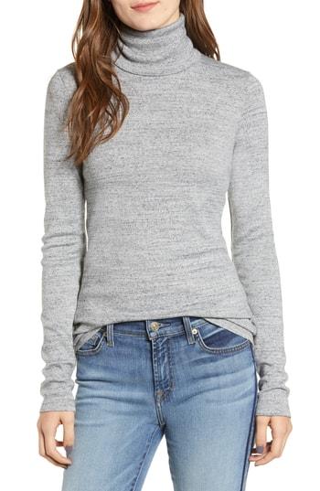 Women's Splendid Ribbed Turtleneck, Size - Grey