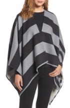 Women's Burberry Stripe Merino Wool Poncho, Size - Grey