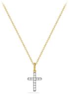 Women's David Yurman 'cable Collectibles' Cross With Diamonds In Gold On Chain