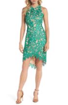 Women's Adelyn Rae Neve High/low Lace Sheath Dress - Green