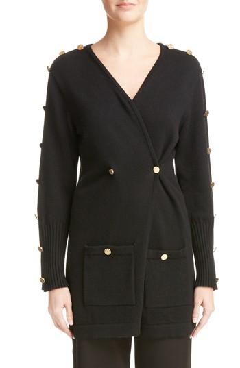 Women's Loewe Button Detail Wool Cardigan