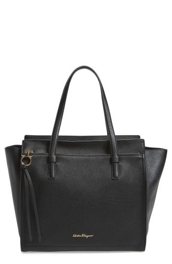 Salvatore Ferragamo Leather Tote - Black