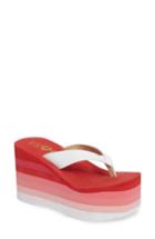 Women's Esxrd Rocket Dog Paradise Platform Wedge Flip Flop M - Black