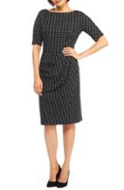 Women's Maggy London Textured Windowpane Check Sheath Dress - Grey