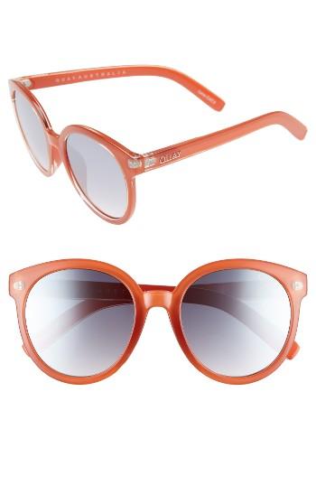 Women's Quay Australia High Tea Round Sunglasses - Red Smoke W/ Silver