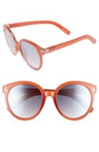 Women's Quay Australia High Tea Round Sunglasses - Red Smoke W/ Silver