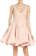 Women's Ieena For Mac Duggal Double V-neck Fit & Flare Party Dress - Pink