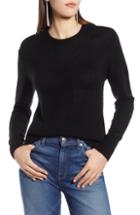 Petite Women's Halogen Bow Back Sweater, Size P - Black