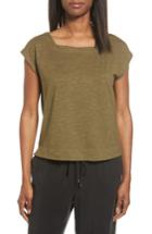 Women's Eileen Fisher Hemp & Organic Cotton Knit Crop Top, Size - Green