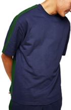 Men's Topman Colorblock Short Sleeve Sweatshirt - Blue