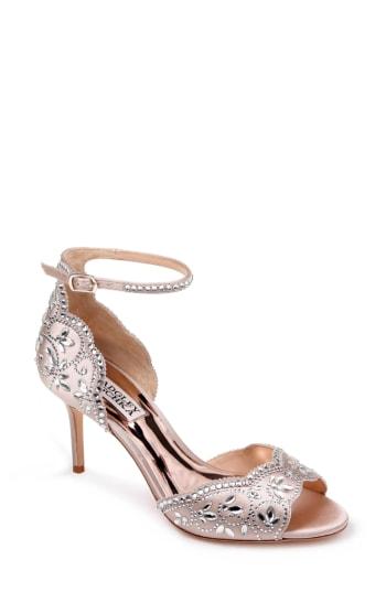 Women's Badgley Mischka Crystal Embellished Sandal .5 M - Beige