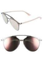 Women's Dior Reflected 52mm Brow Bar Sunglasses - Dark Ruthenium/ Pink