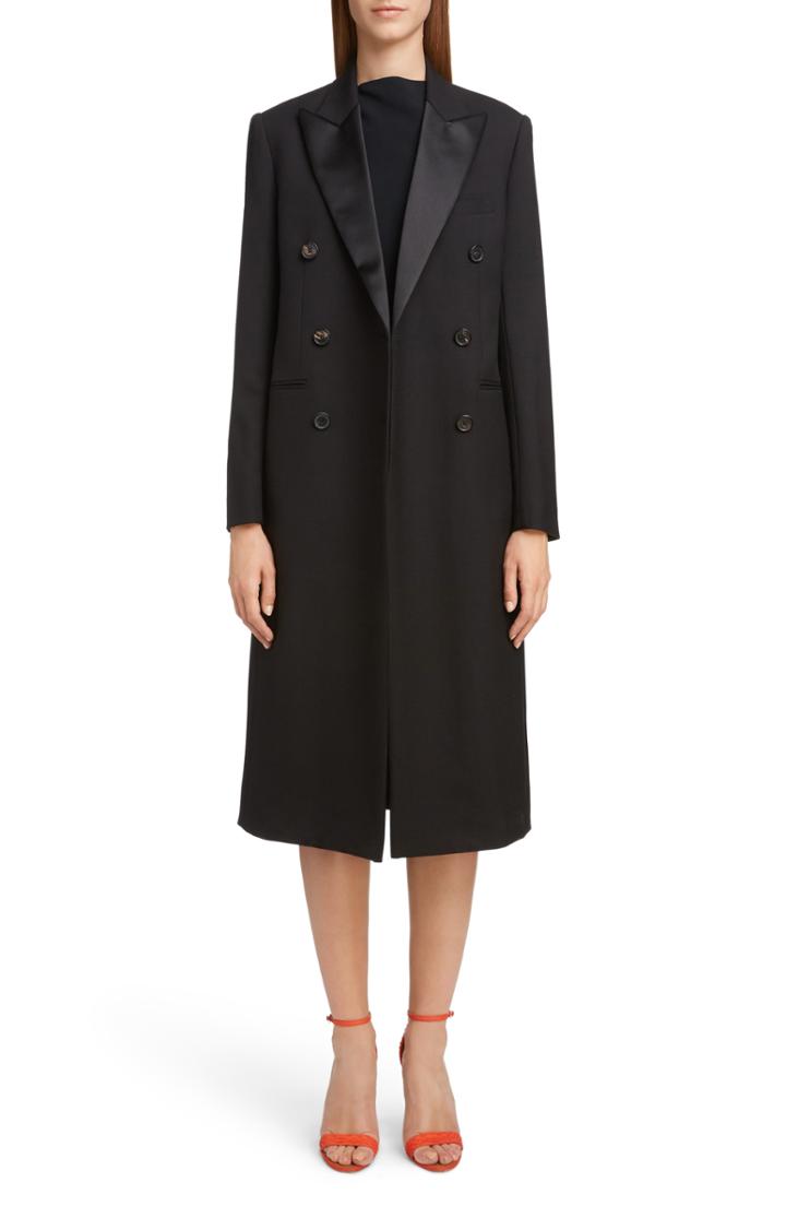 Women's Victoria Beckham Wool & Mohair Tuxedo Coat Us / 8 Uk - Black