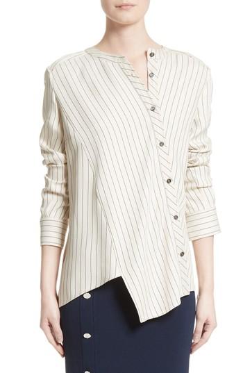 Women's Altuzarra Asymmetrical Pinstripe Blouse Us / 34 Fr - Ivory