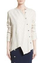 Women's Altuzarra Asymmetrical Pinstripe Blouse Us / 34 Fr - Ivory