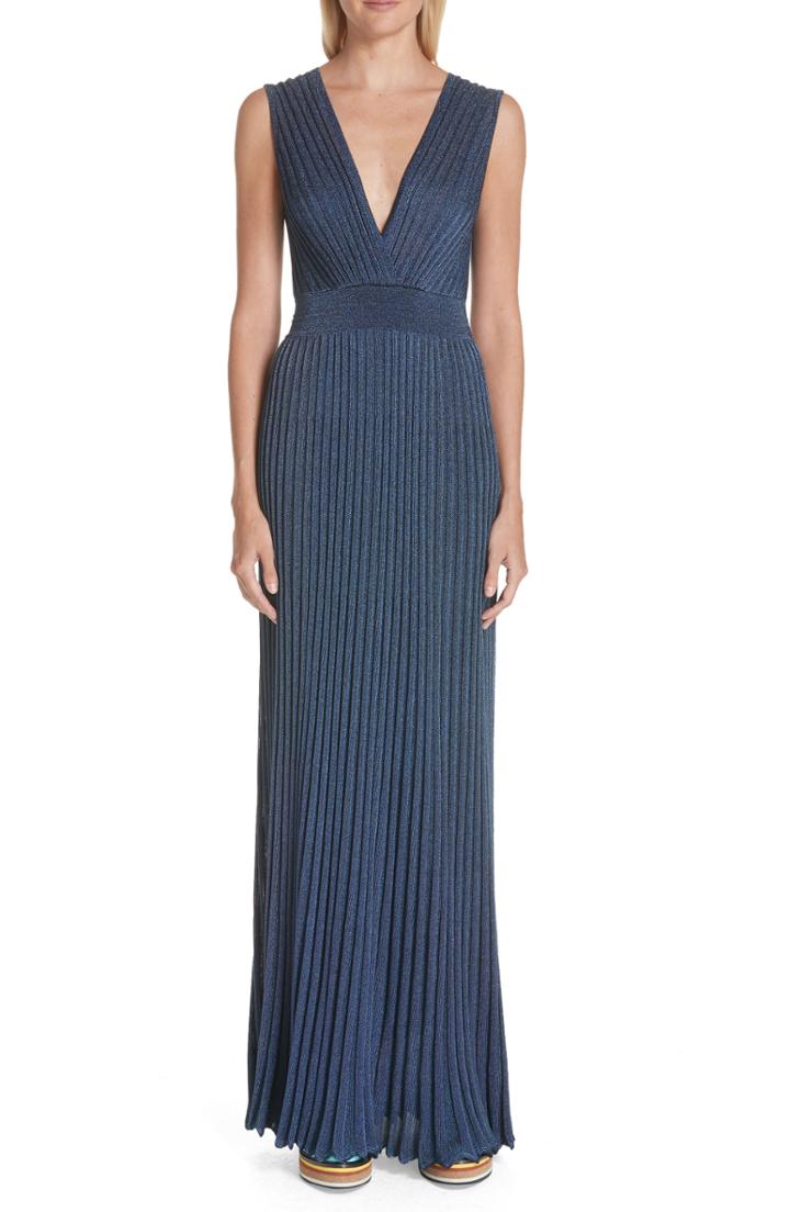 Women's Missoni Metallic Knit Gown Us / 40 It - Blue