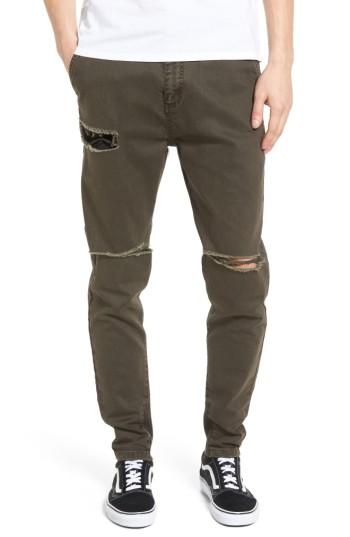 Men's Zanerobe Sharpshot Thrash Slouchy Skinny Fit Denim Pants - Green