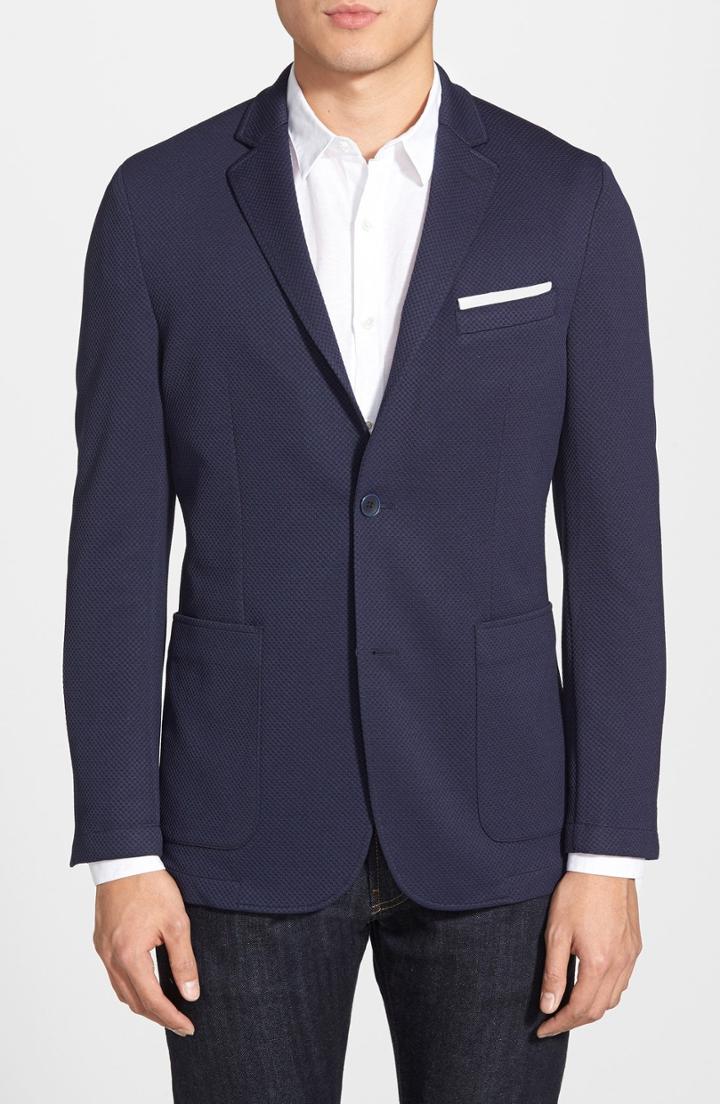 Men's Vince Camuto Slim Fit Stretch Knit Blazer L - Blue