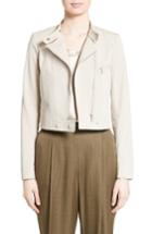 Women's Lafayette 148 New York Lisette Moto Jacket - Beige