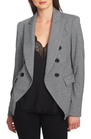 Women's 1.state Puppytooth Double Breasted Jacket - Black