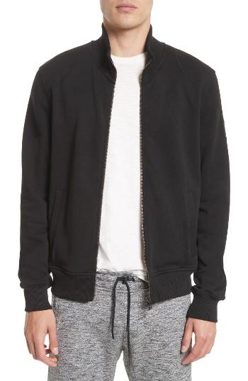 Men's Belstaff Staplefield Mock Neck Full Zip Sweater - Black