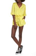 Women's Stone Row Hook It Up Jacquard Romper - Yellow