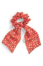 Tasha Floral Draped Scrunchie, Size - Red