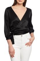 Women's 1.state Wrap Front Blouse, Size - Black