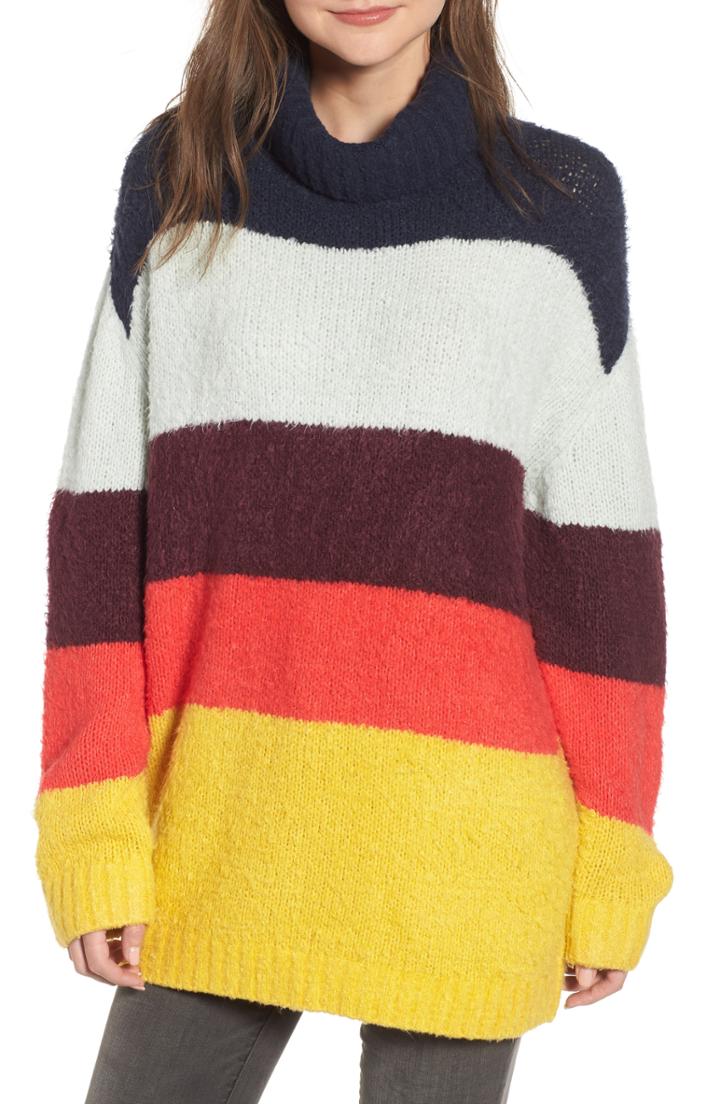 Women's Chelsea28 Bold Stripe Oversize Sweater, Size - Blue