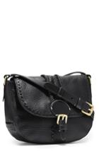 Cole Haan Mini Loralie Whipstitch Leather Saddle Bag - Black
