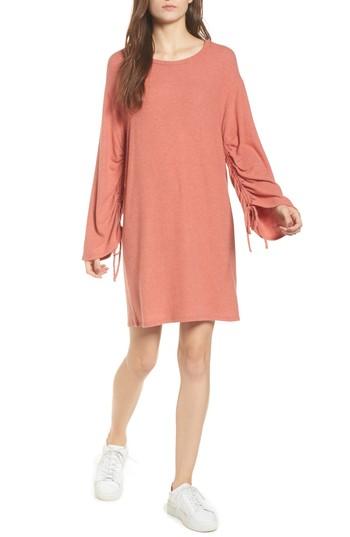 Women's One Clothing Ruched Sleeve Sweater Dress - Red