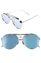 Women's Gentle Monster Big Bully 56mm Aviator Sunglasses - Silver/ Blue Mirror