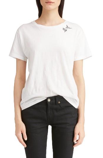 Women's Saint Laurent S & L Logo Print Tee - Black