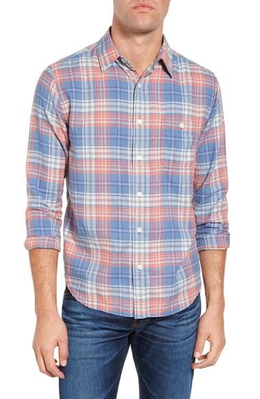Men's Faherty Seaview Trim Fit Plaid Sport Shirt