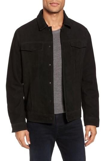 Men's Calibrate Suede Trucker Jacket - Black