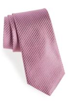 Men's Nordstrom Men's Shop Bucaro Micro Pattern Silk Tie, Size - Pink