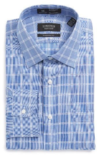 Men's Nordsrom Men's Shop Smartcare(tm) Traditional Fit Check Dress Shirt 32/33 - Blue