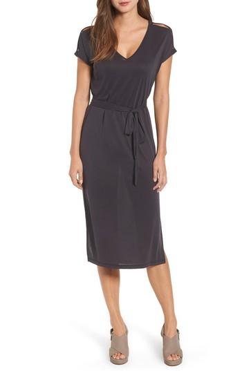 Women's Lucky Button Sleeve Knit Dress - Black