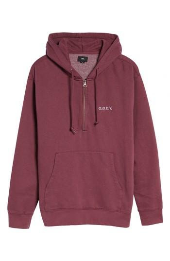 Men's Obey Ennet Hooded Pullover - Purple