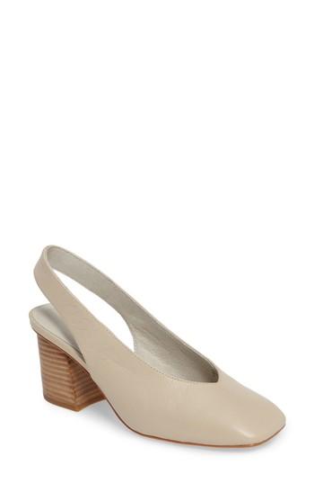 Women's Grey City Sydney Square-toe Slingback Pump .5 M - White