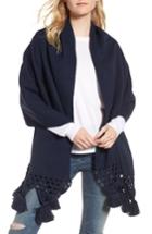 Women's Treasure & Bond Crochet Trim Wrap Scarf, Size - Blue