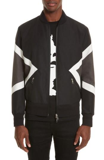 Men's Neil Barrett Modernist Bomber Jacket - Black