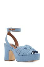 Women's Nine West Fetuchini Platform Sandal M - Blue