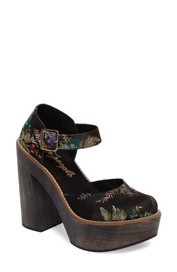 Women's Free People Starlet Embroidered Platform Pump .5-8us / 38eu - Black